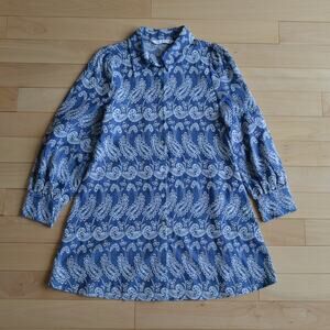 ZARA Long Sleeve Paisley Dress Mini Shirt Dress Size Medium